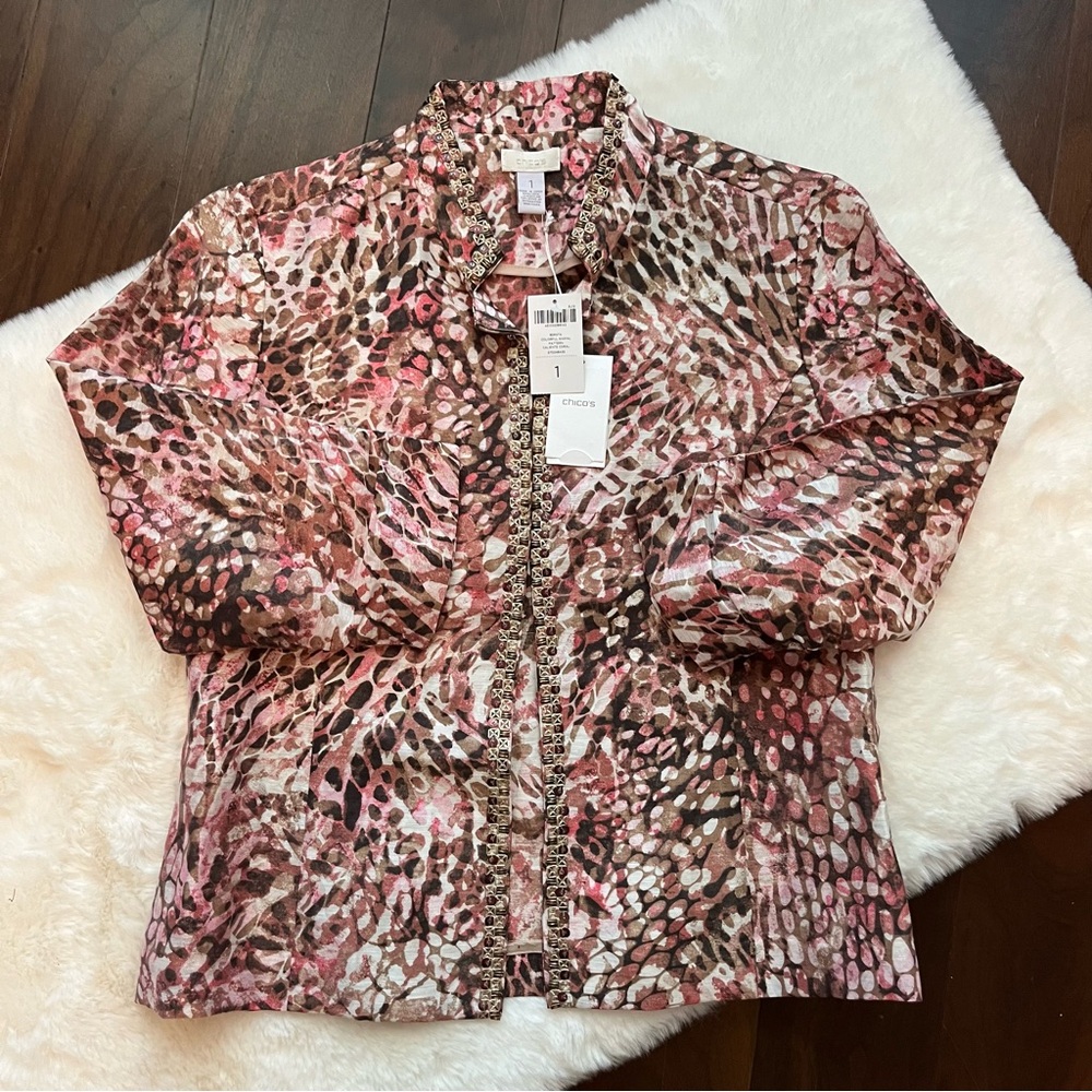 Chico’s Bernita Animal Pattern Jacket